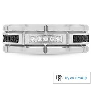 Kay Jewelers Black and White Diamond Tungsten Band